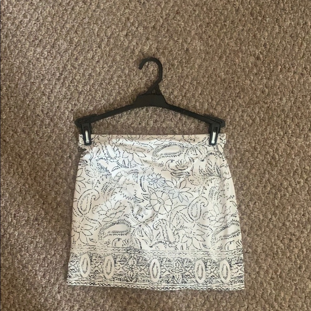 Small black and white mini skirt